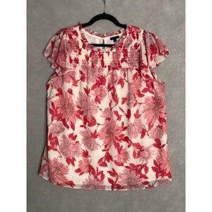 Talbots Plus Women's 1X Smocked Floral Top